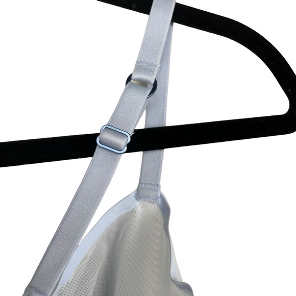 Aerie SMOOTHEZ Unlined Mesh Balconette Bra Eyelet Blue - Picture 9 of 9